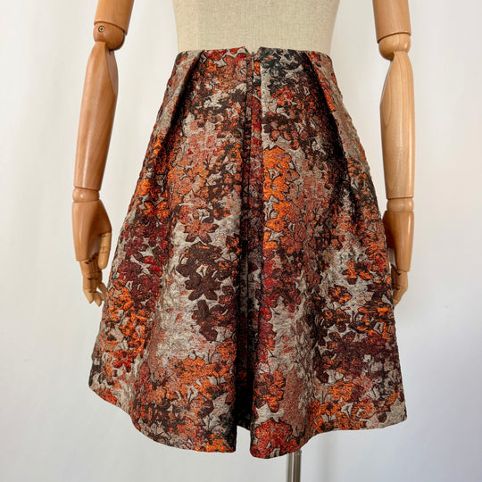 TALBOT RUNHOF Floral Metallic Jacquard Skirt