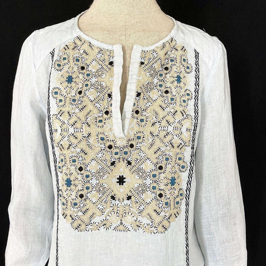 120 LINO - 120 LINO Tunic with Embellishment - AVVIIVVA.COM