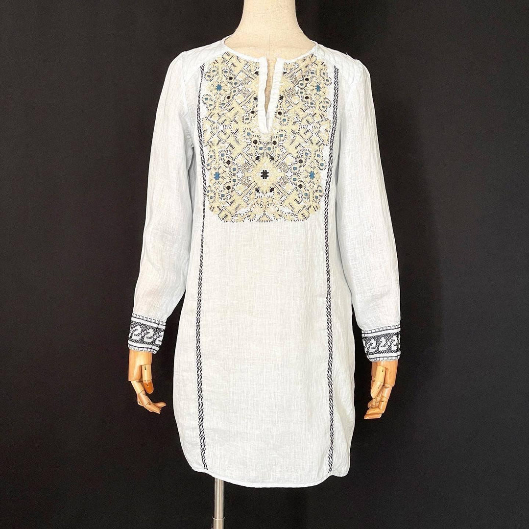 120 LINO - 120 LINO Tunic with Embellishment - AVVIIVVA.COM