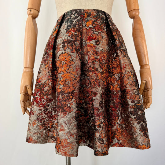 TALBOT RUNHOF Floral Metallic Jacquard Skirt