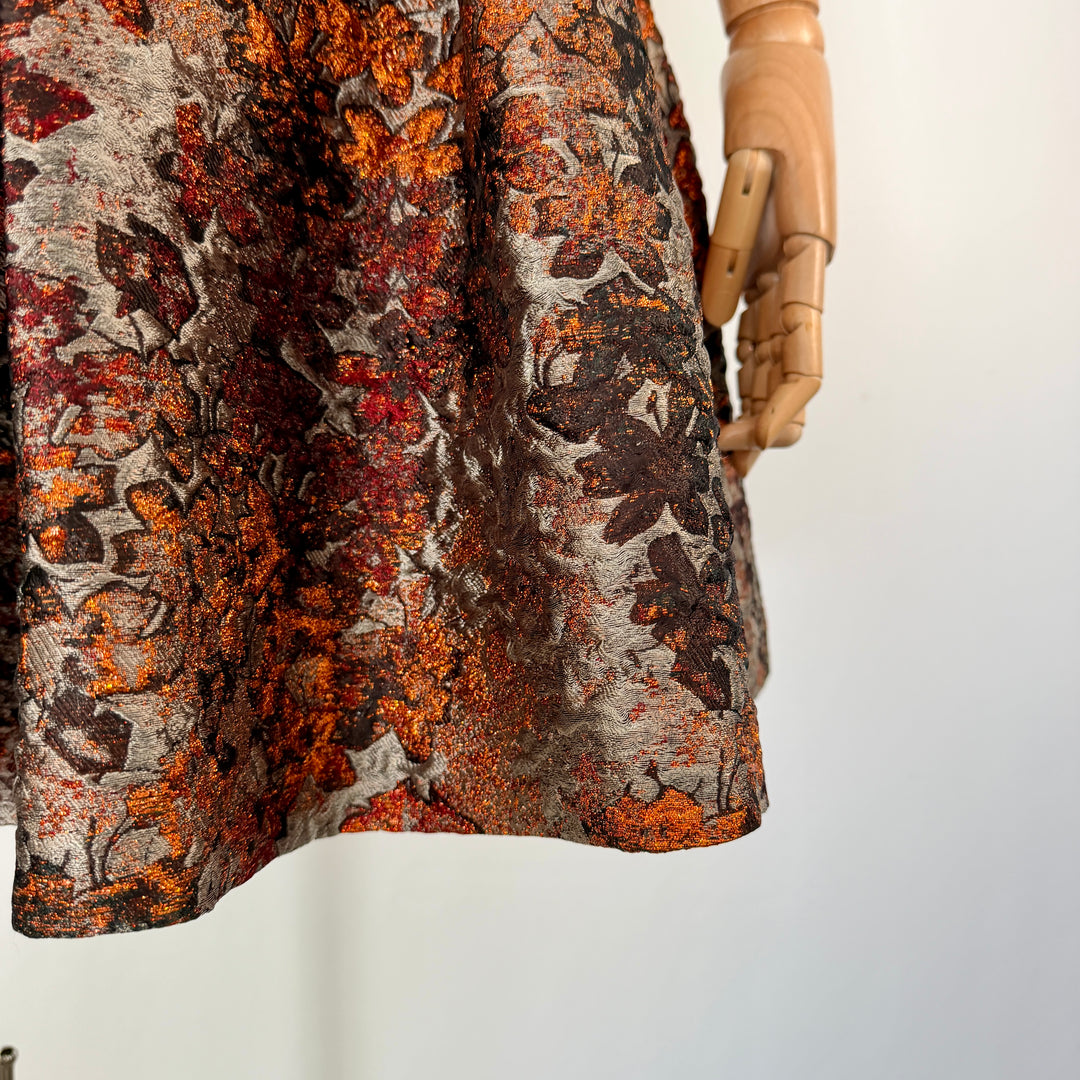 TALBOT RUNHOF Floral Metallic Jacquard Skirt