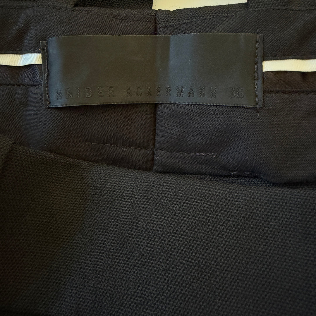 HAIDER ACKERMANN Black Wool Trousers with Gold Embroidery