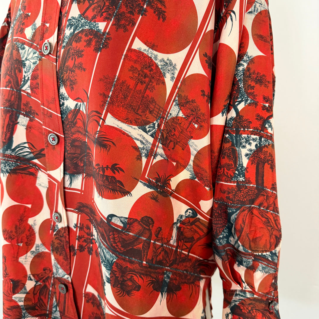 ODEEH 100% Silk Printed Blouse –