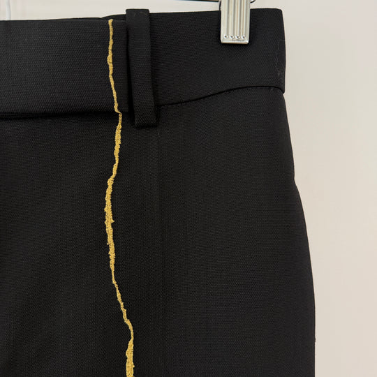 HAIDER ACKERMANN Black Wool Trousers with Gold Embroidery