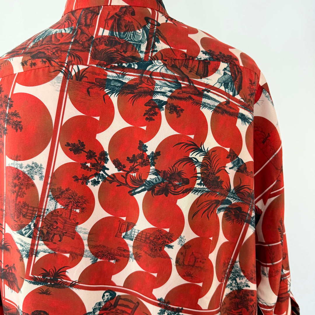 ODEEH 100% Silk Printed Blouse –