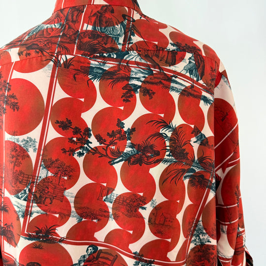 ODEEH 100% Silk Printed Blouse –