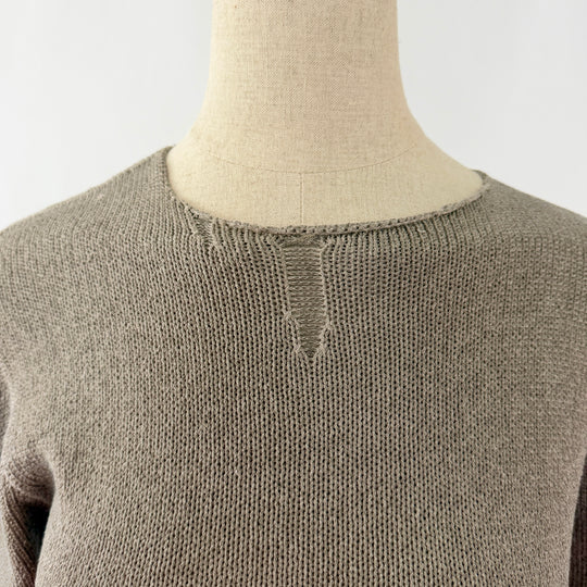 NEVER ENOUGH Distressed Cotton Knit Pullover