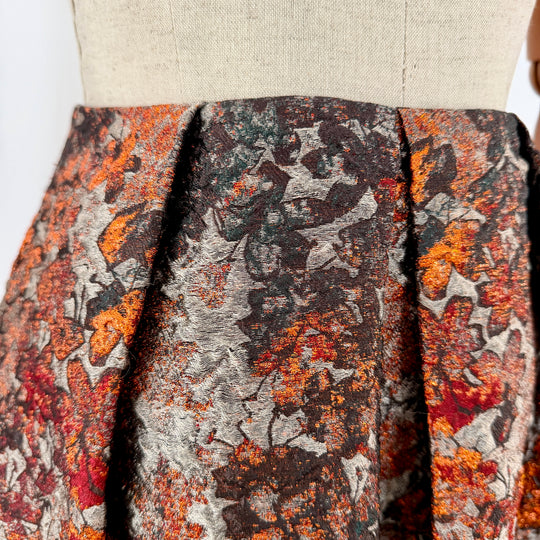 TALBOT RUNHOF Floral Metallic Jacquard Skirt