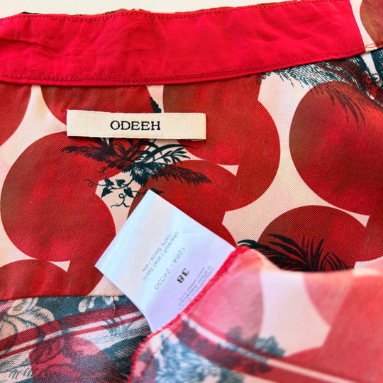 ODEEH 100% Silk Printed Blouse –