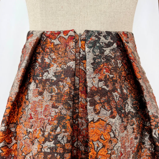 TALBOT RUNHOF Floral Metallic Jacquard Skirt