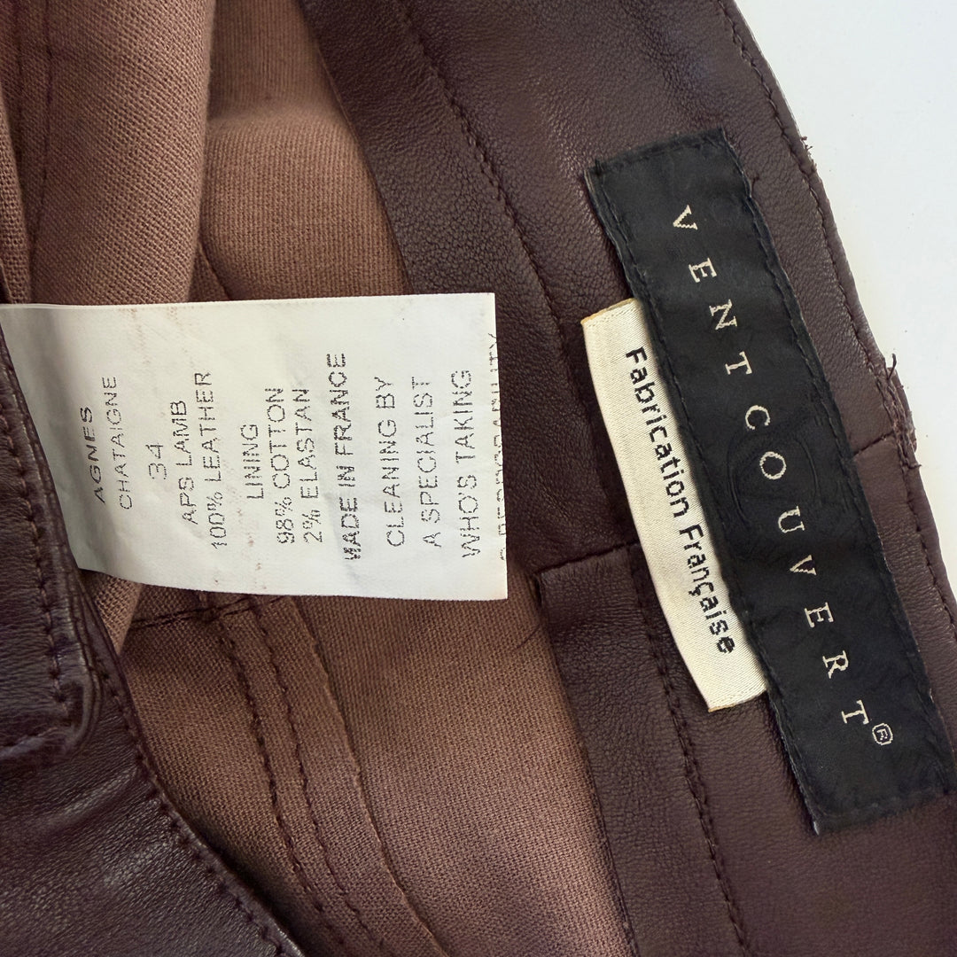VENTCOUVERT Agnès Stretch Lambskin Leather Trousers