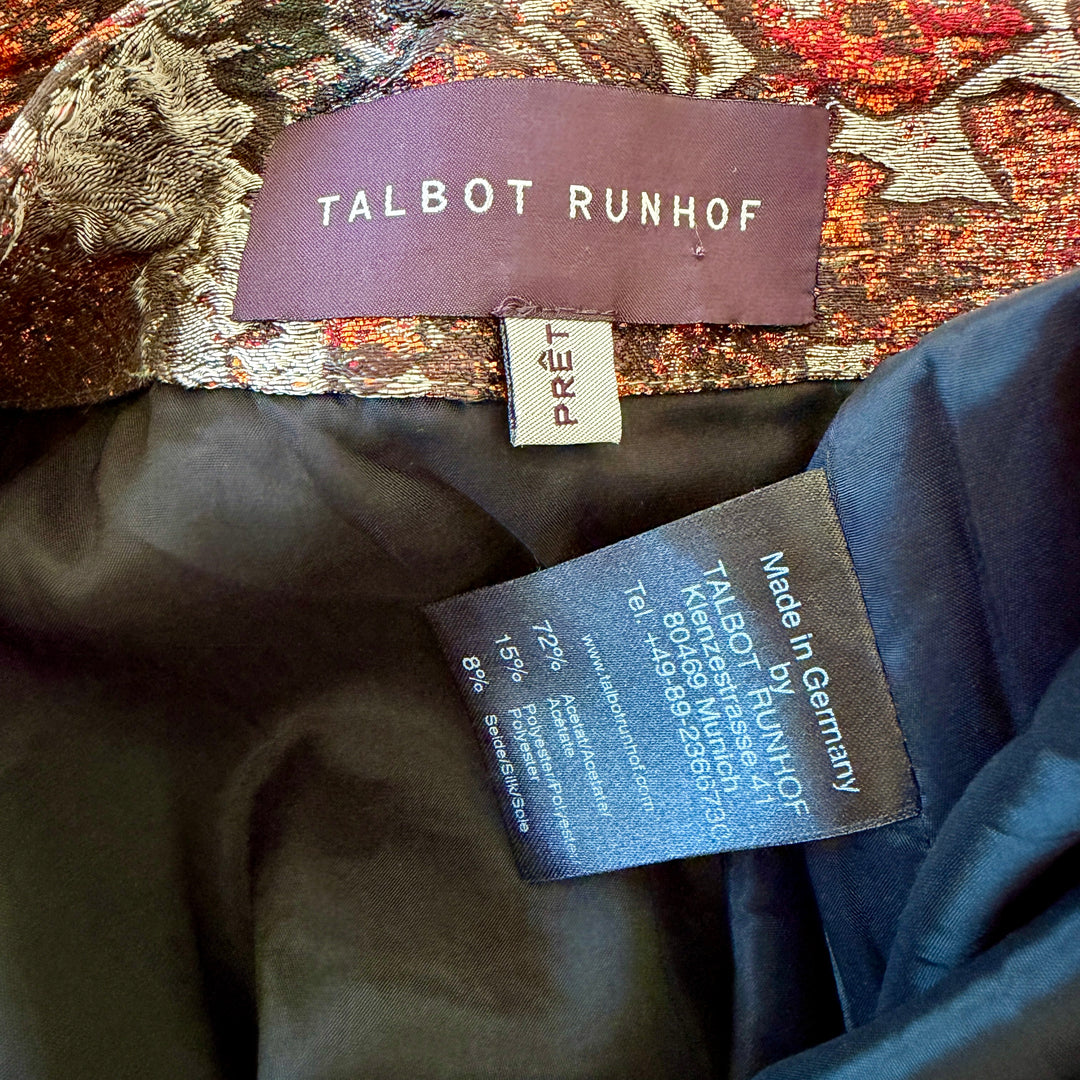TALBOT RUNHOF Floral Metallic Jacquard Skirt