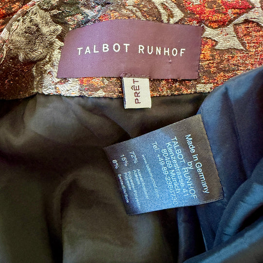 TALBOT RUNHOF Floral Metallic Jacquard Skirt