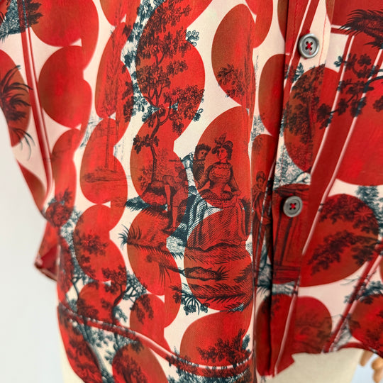 ODEEH 100% Silk Printed Blouse –