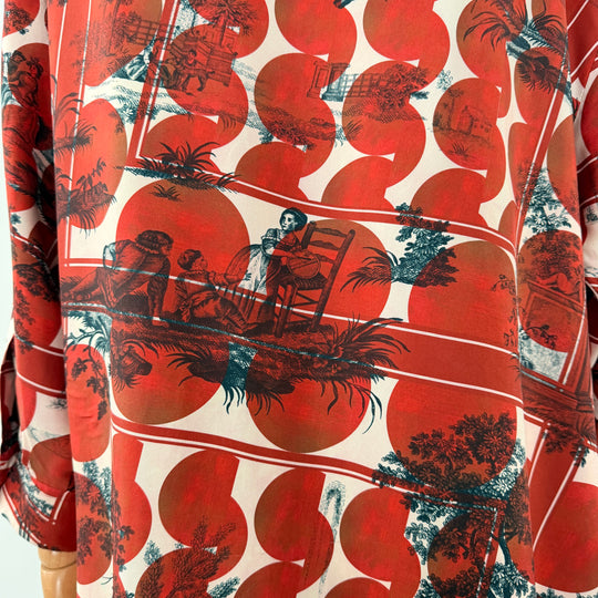 ODEEH 100% Silk Printed Blouse –