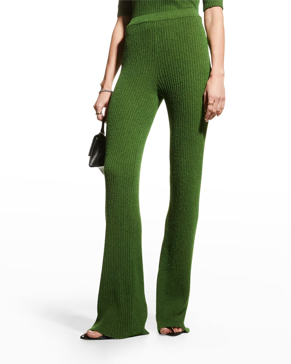 RÓHE – Finn Knit Ribbed Pants | Fern Green