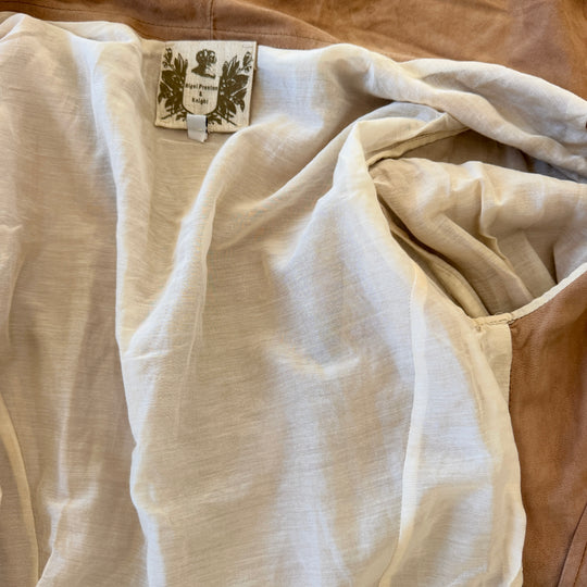 NIGEL PRESTON &amp; KNIGHT Brown Suede Leather Longline Jacket