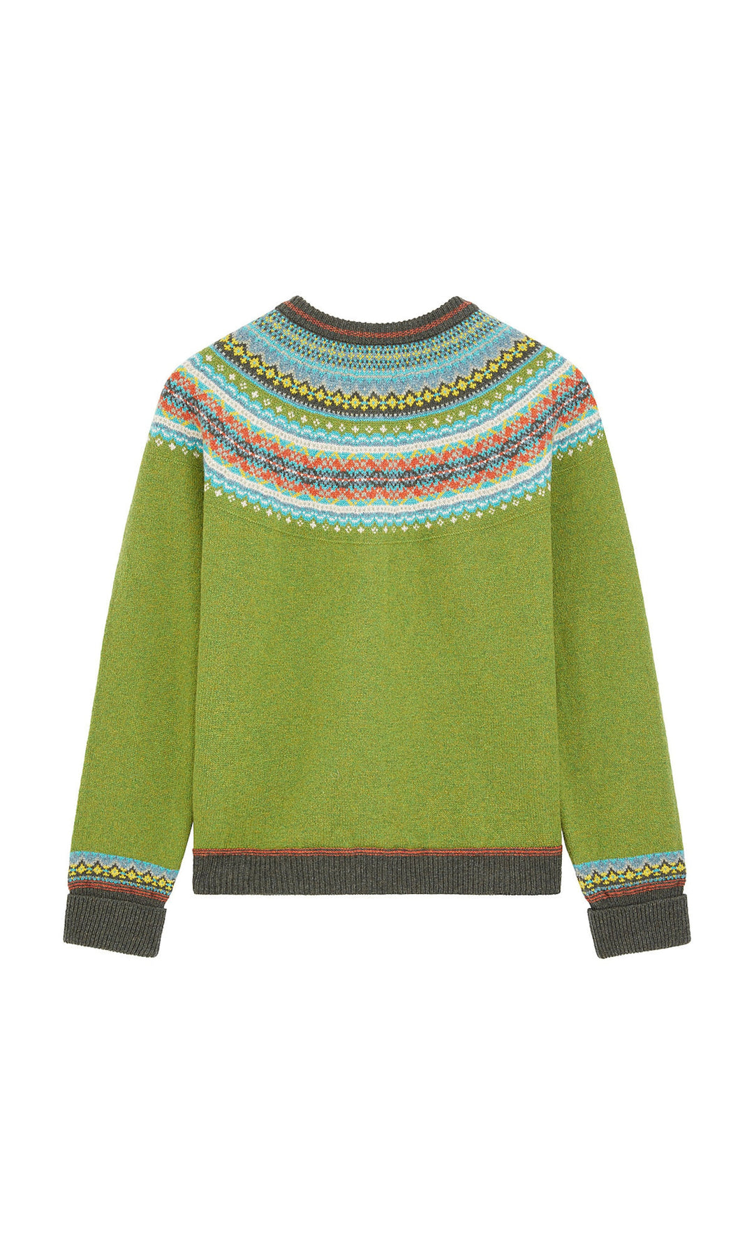 ERIBÉ – Alpine Fairisle Merino Wool &amp; Angora Cardigan Moss Green