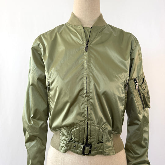 BELSTAFF olive green military-inspired bomber jacket