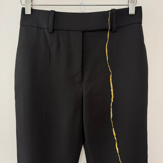 HAIDER ACKERMANN Black Wool Trousers with Gold Embroidery