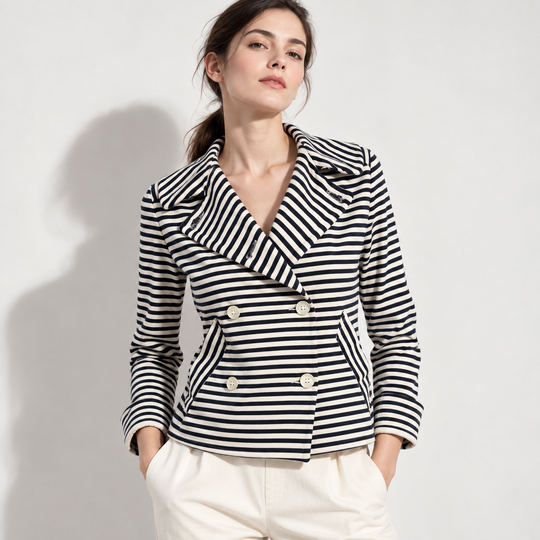 YOSHI KONDO PARIS – Striped Jacket in French Navy Style