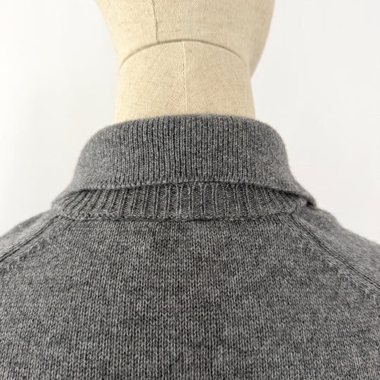 RE_BRANDED CASHMERE – Grey Knit Pullover with Balloon Sleeves