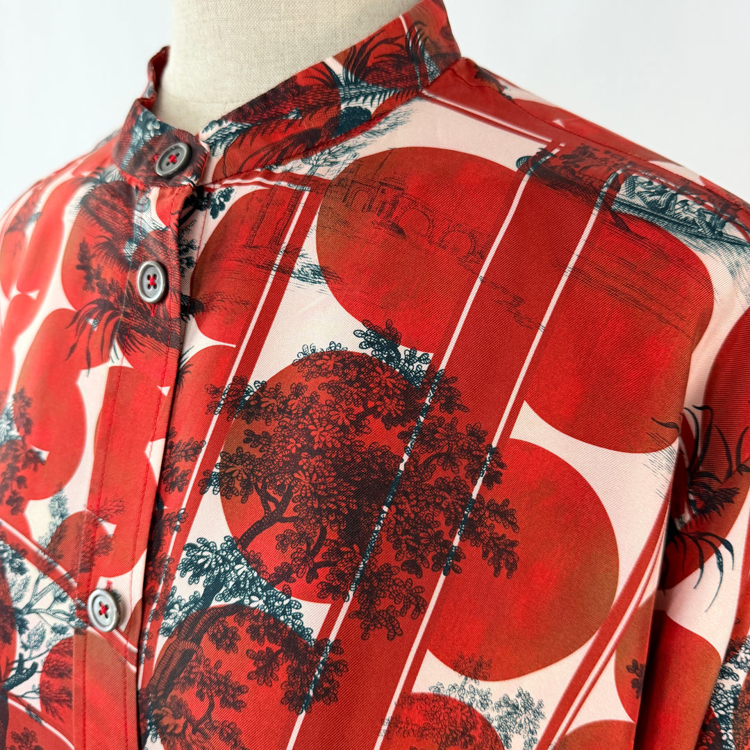 ODEEH 100% Silk Printed Blouse –