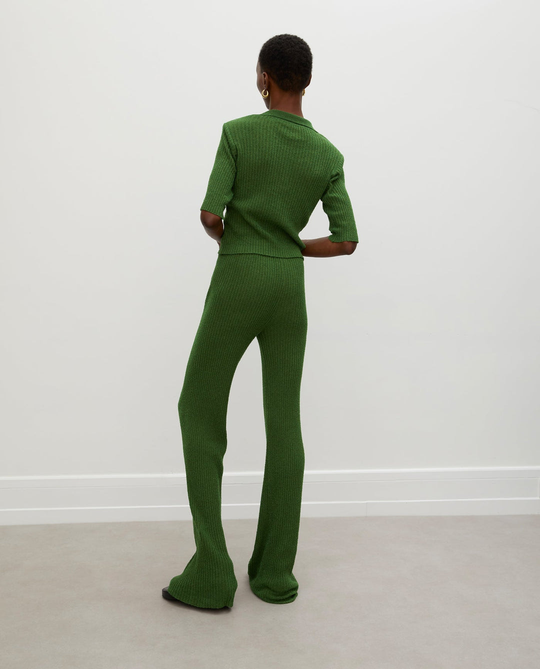 RÓHE – Finn Knit Ribbed Pants | Fern Green