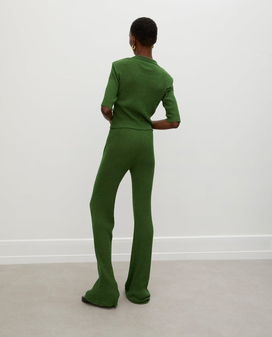 RÓHE – Finn Knit Ribbed Pants | Fern Green