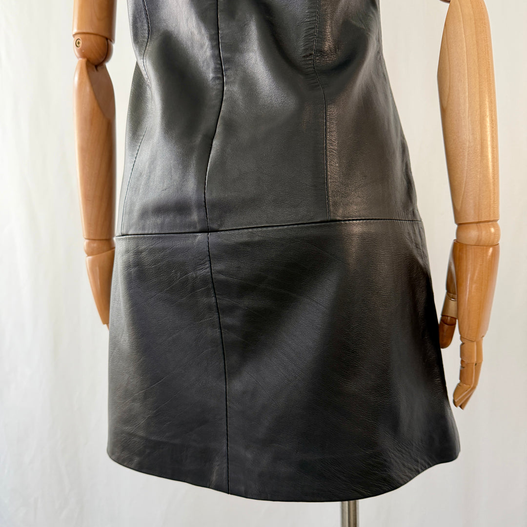 Handmade Black Leather Dress