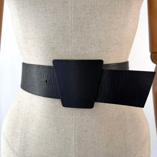 AKRIS Black Leather Belt