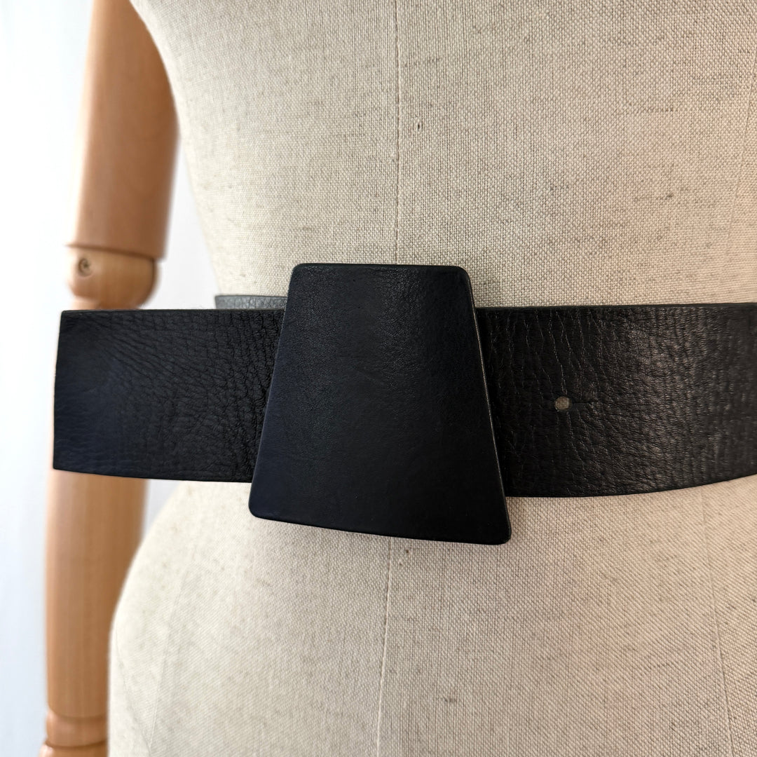 AKRIS Black Leather Belt