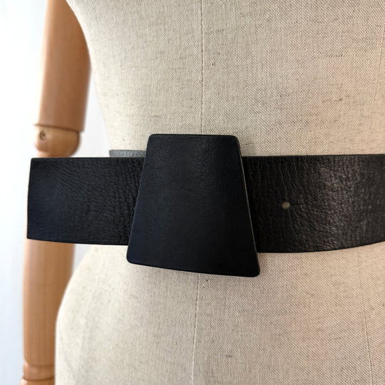 AKRIS Black Leather Belt