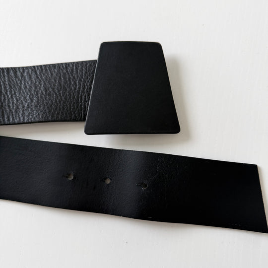 AKRIS Black Leather Belt