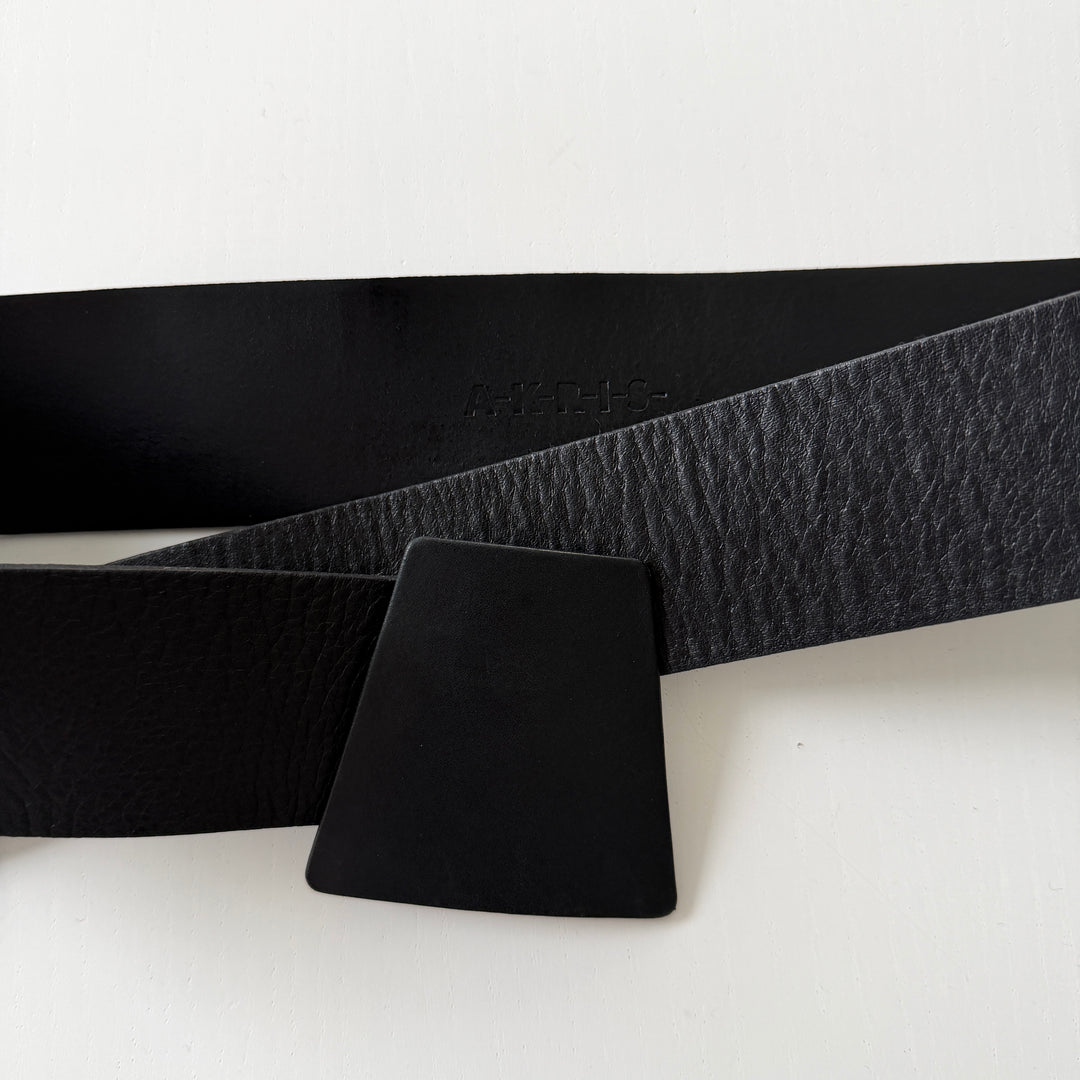 AKRIS Black Leather Belt