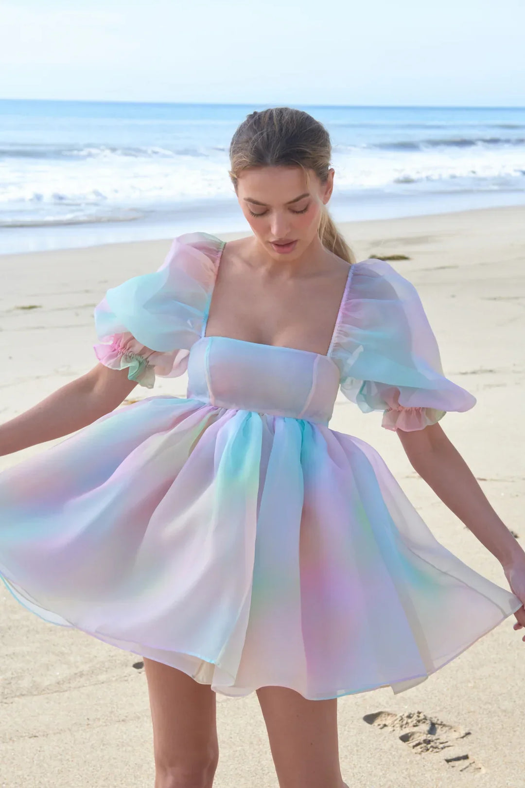 selkie rainbow sequin puff dress The Rainbow French Puff 2X