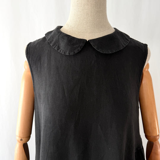 Ricorrrobe Black Linen Asymmetric Maxi Dress – Size S