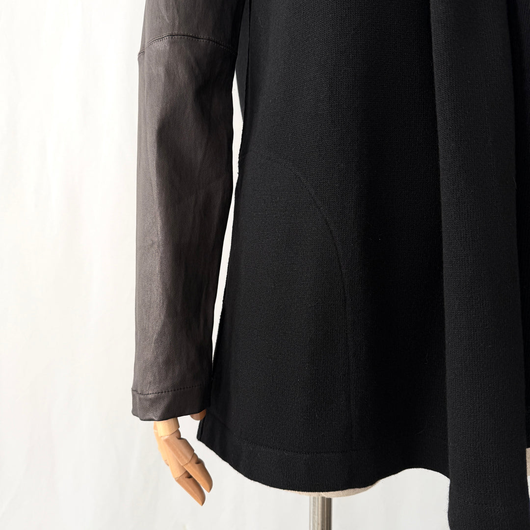 MAJESTIC FILATURES Wool + Washable Leather New Cardigan