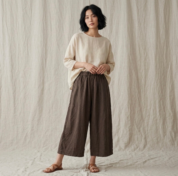 PAS DE CALAIS wide-leg cropped trousers