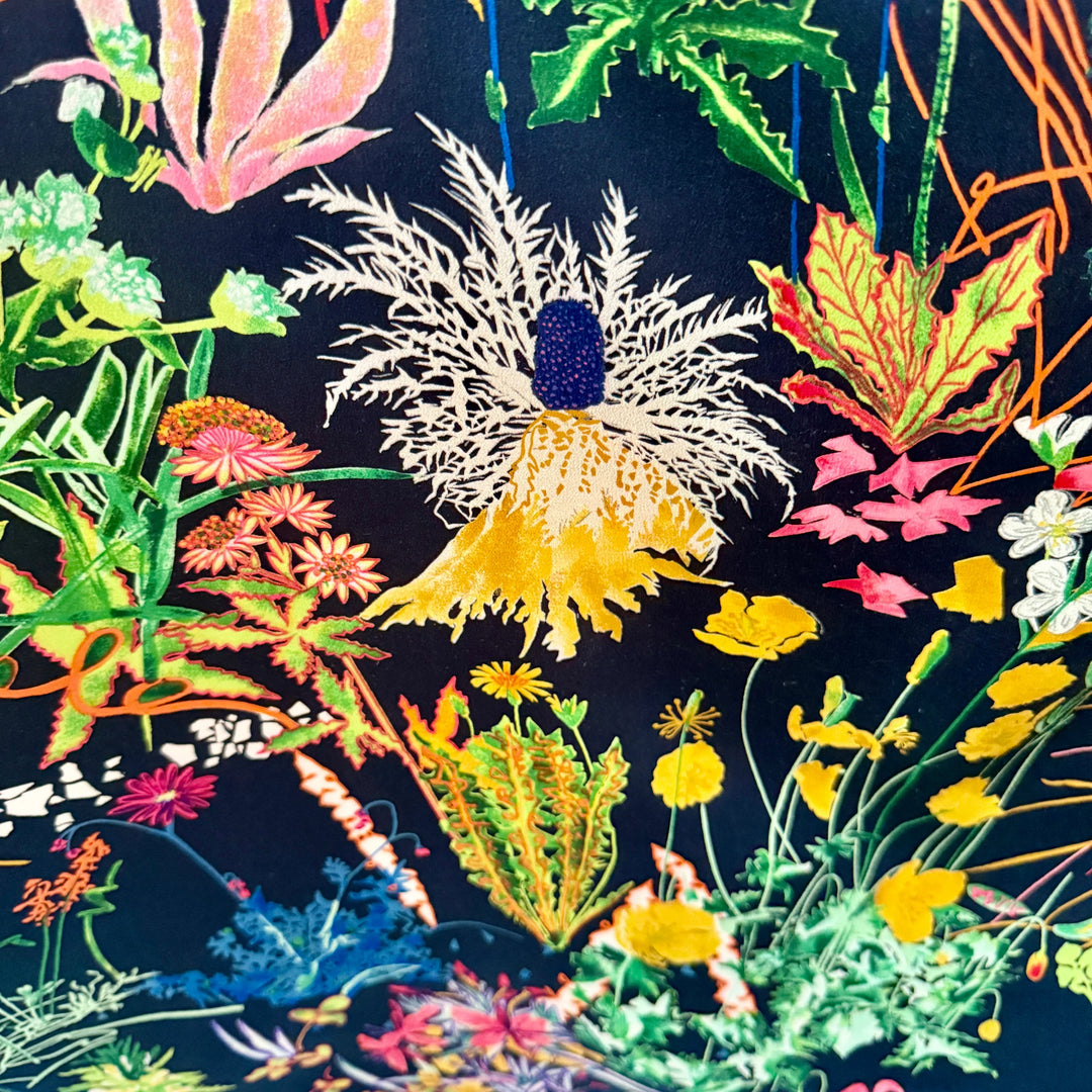 FABRIC FRONTLINE FLORA by Hermann Stocki 90s Large Silk Scarf