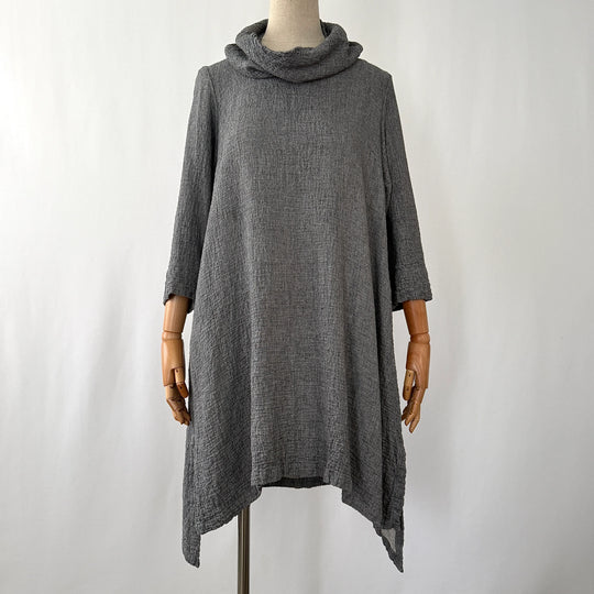 GRIZAS Viskose/Wollkleid mit abnehmbarem Kragen