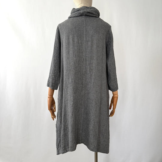 GRIZAS Viskose/Wollkleid mit abnehmbarem Kragen