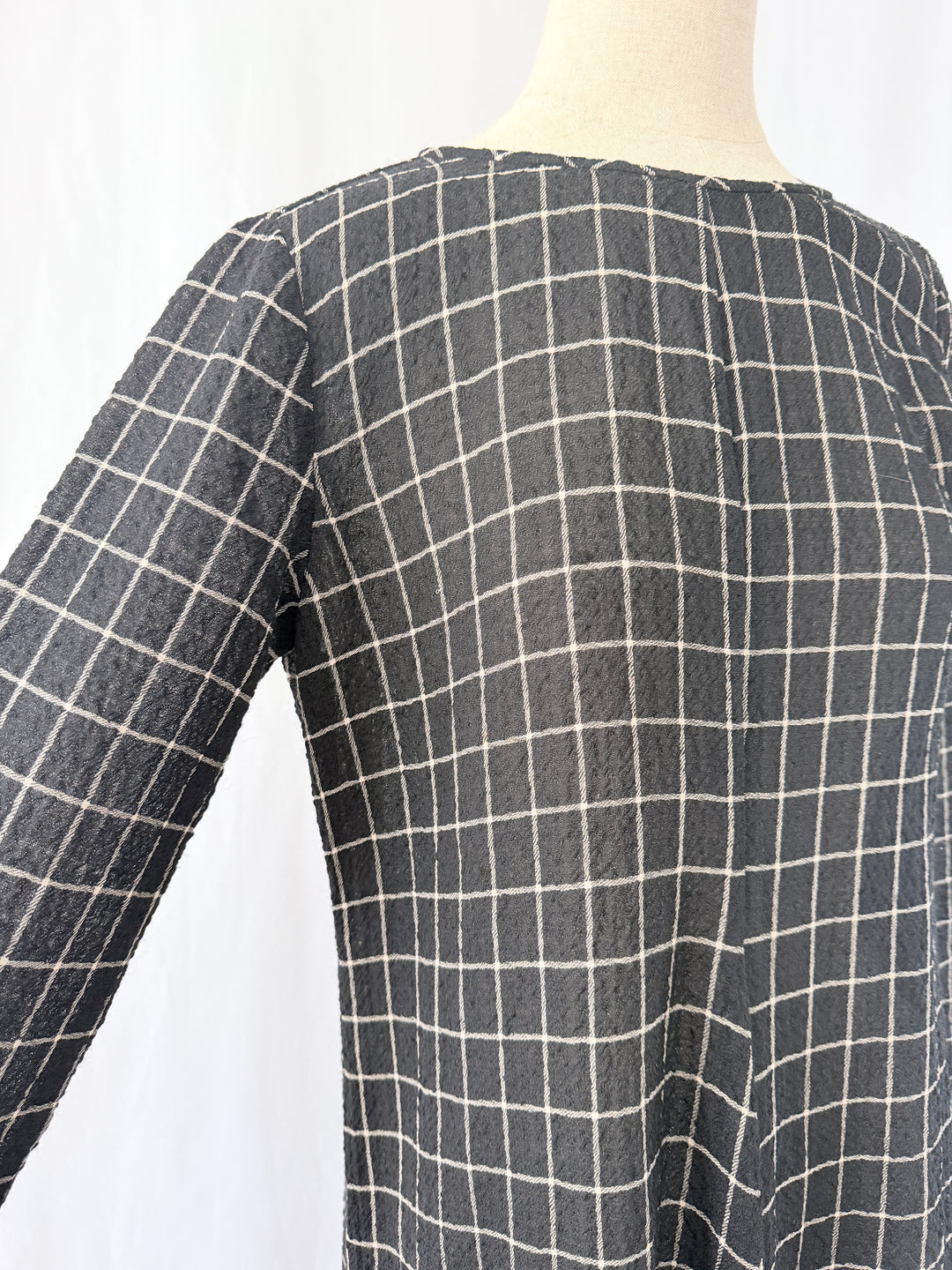 POMANDERE Windowpane Midi Dress