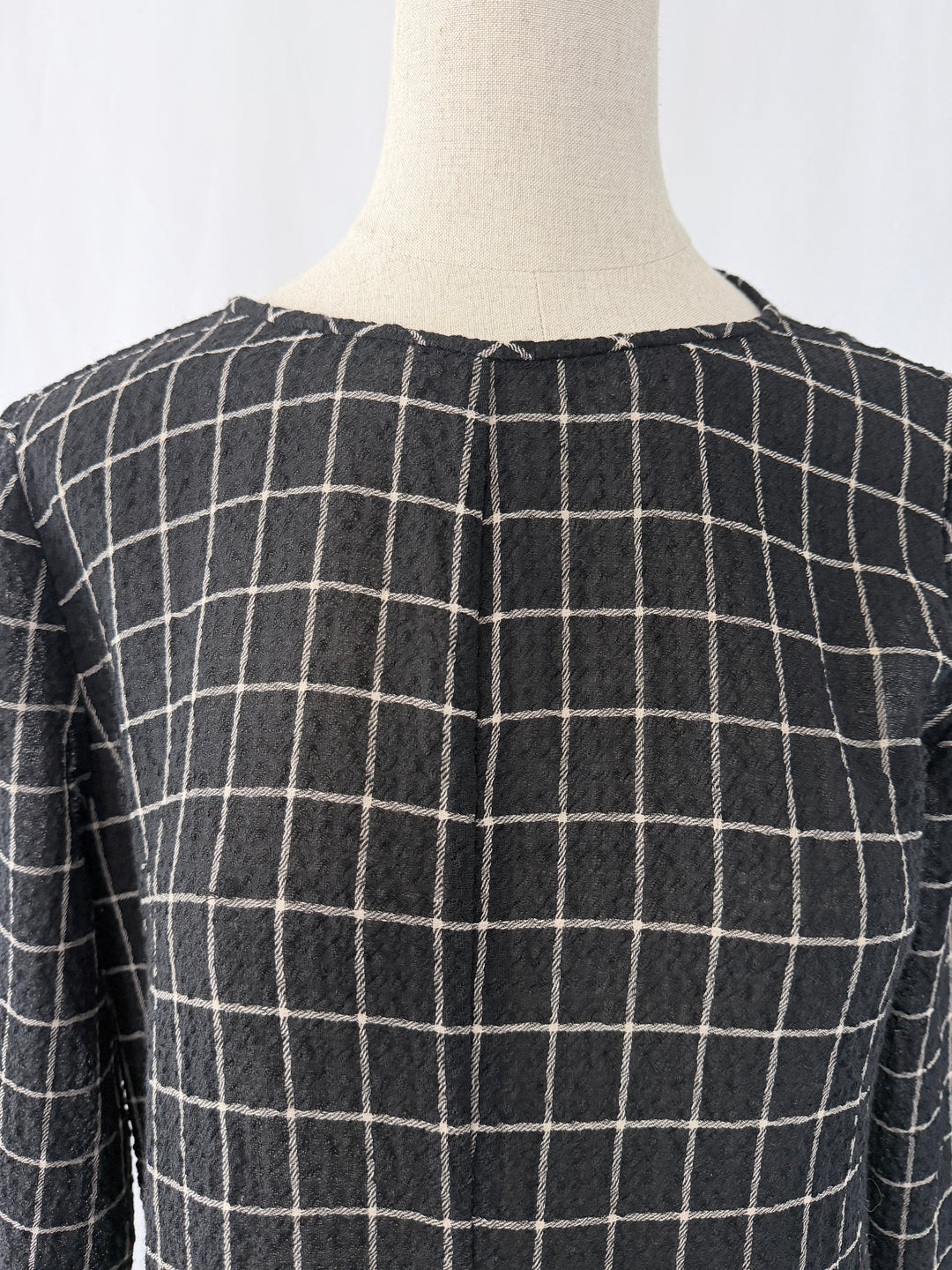 POMANDERE Windowpane Midi Dress