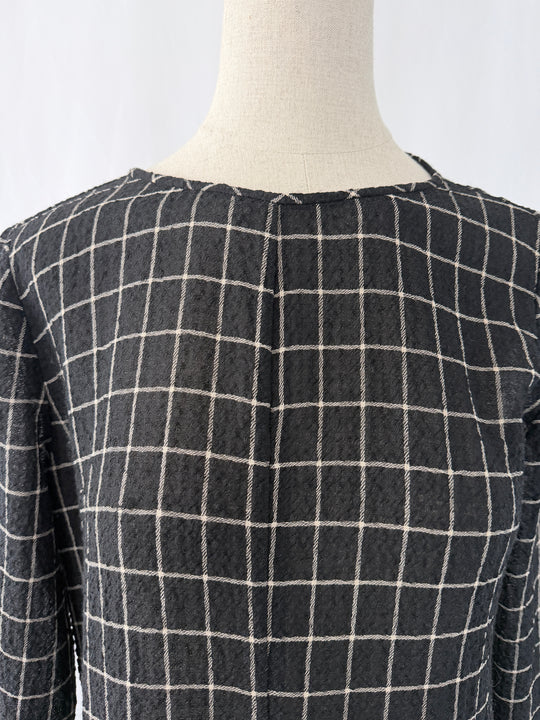 POMANDERE Windowpane Midi Dress