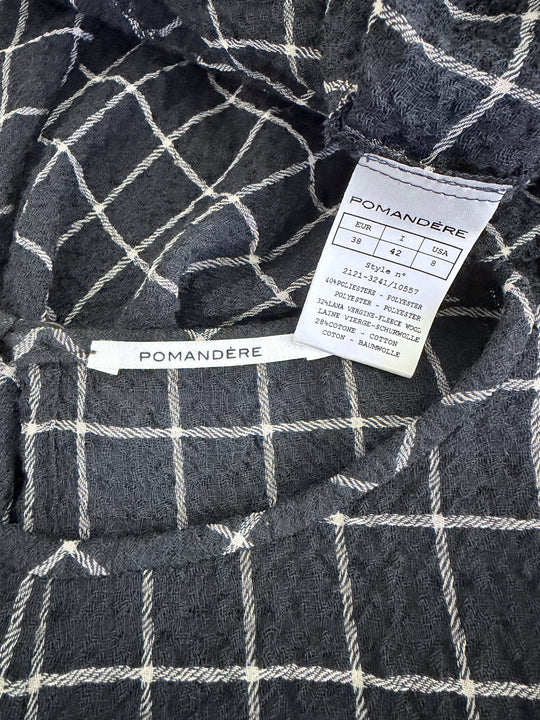 POMANDERE Windowpane Midi Dress