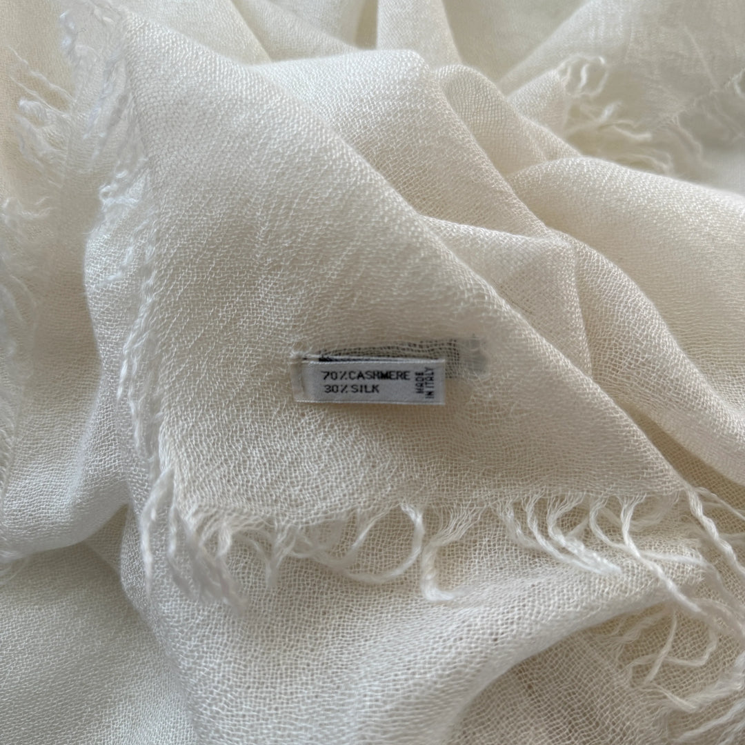 FALIERO SARTI White Cashmere/Silk Scarf