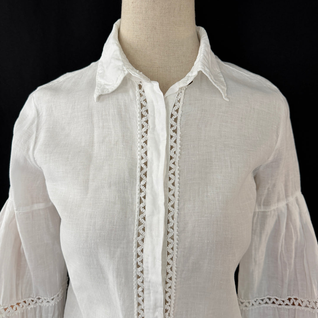 120% LINO White Linen Shirt