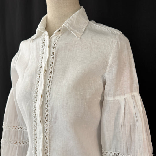 120% LINO White Linen Shirt