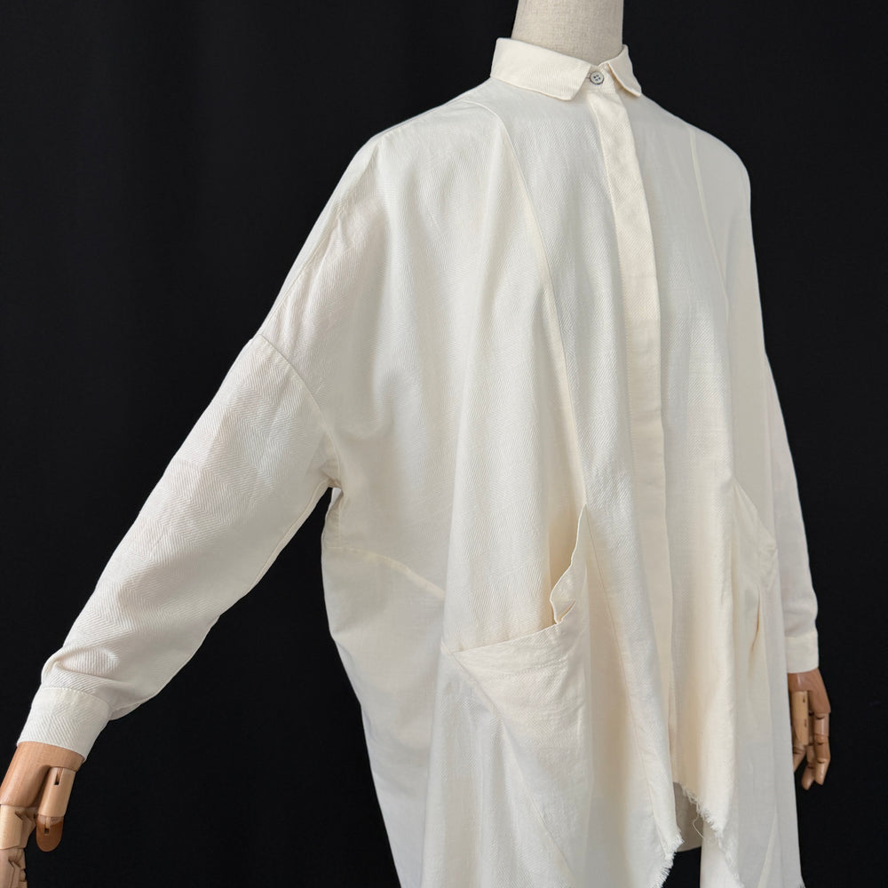 STUDIO B3 oversized white tunic shirt / shirt dress, size S
